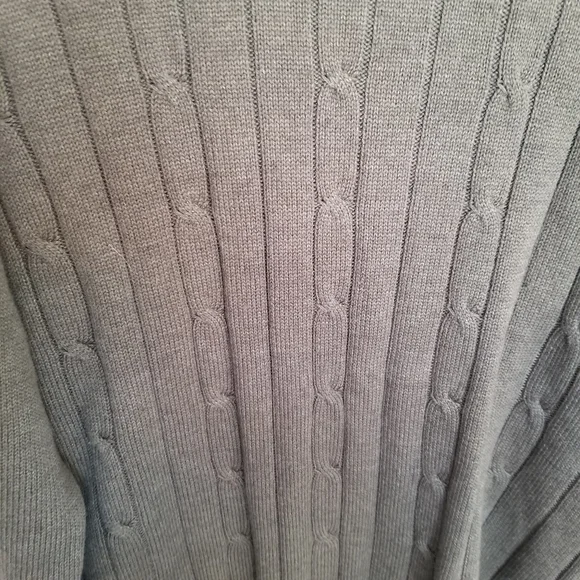 Oscar De La Renta olive green cotton blend long sleeve cable knit sweater SZ Med - Picture 4 of 4